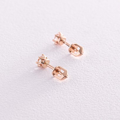 Золотые серьги - пусеты с бриллиантами сб0397 №5