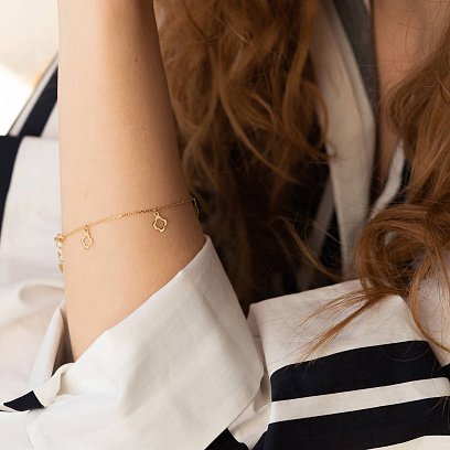 Браслет "Конюшина" у жовтому золоті б05071 №4