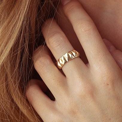 Каблучка "Veronica" у жовтому золоті к07585 №4