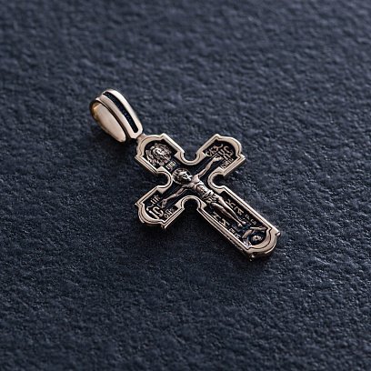 Крест "Распятие" в желтом золоте п03876