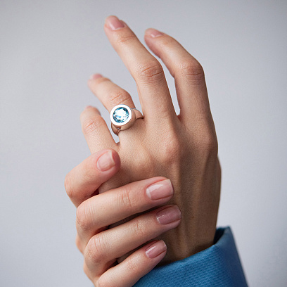 Золотое кольцо "Emily" с топазом к212гт №2