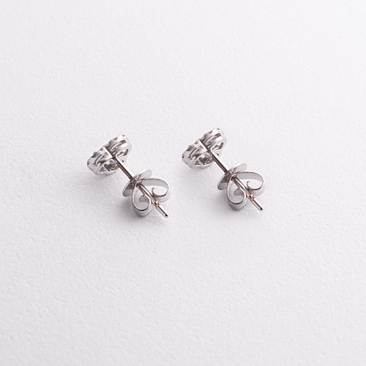 Золоті сережки - пусети "Конюшина" (діаманти) сб0629ca №3