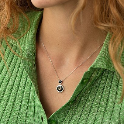 Золотое колье с бриллиантами и эмалью 722791121 №2