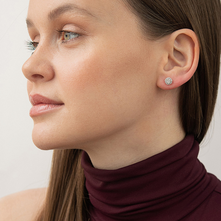 Золоті сережки - пусети з діамантами сб0635ca від ювелірного магазину Онікс - 3