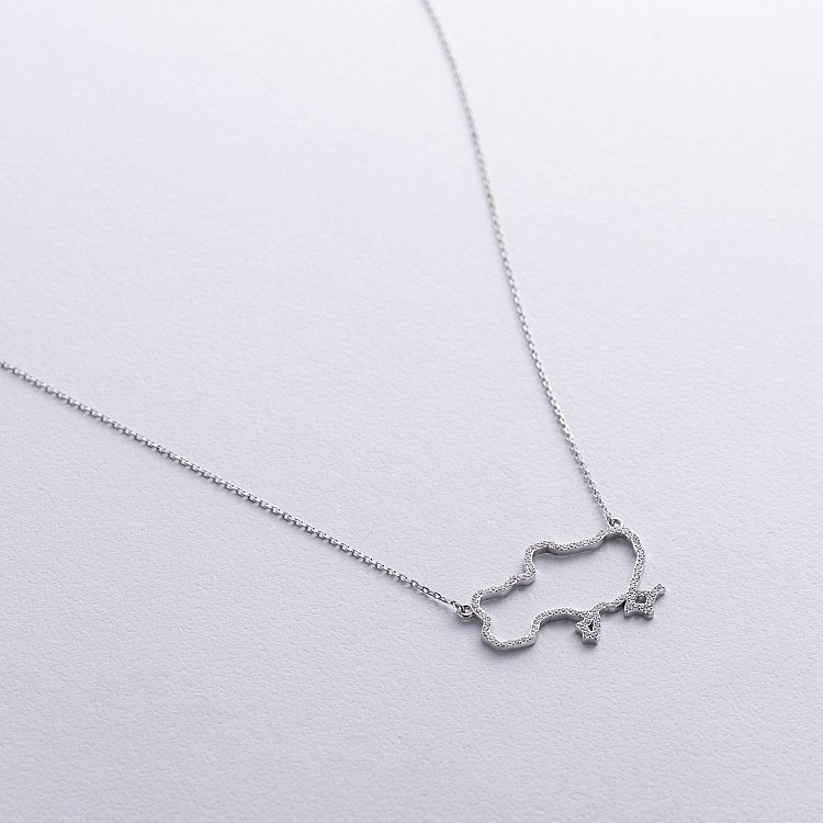 Золоте кольє "Карта України" з діамантами 729671121 від ювелірного магазину Онікс - 6