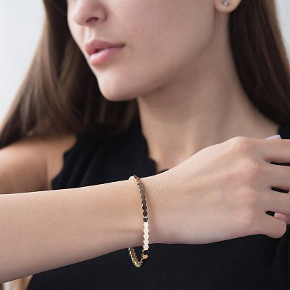 Жесткий золотой браслет б04080 №2