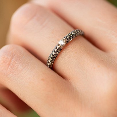 Золота каблучка з діамантами кб0525ca №4