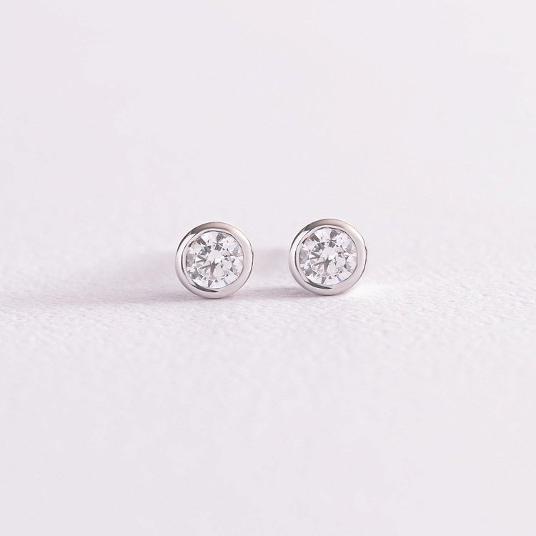 Золоті сережки - пусети з діамантами 102-10010(3.4) від ювелірного магазину Онікс - 1