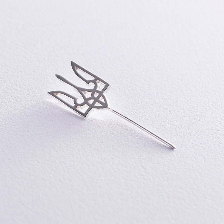 Серебряная заколка "Герб Украины - Тризуб" 20054 от ювелирного магазина Оникс