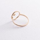 Золотое кольцо "Круговорот" с фианитом к07486 от ювелирного магазина Оникс - 4