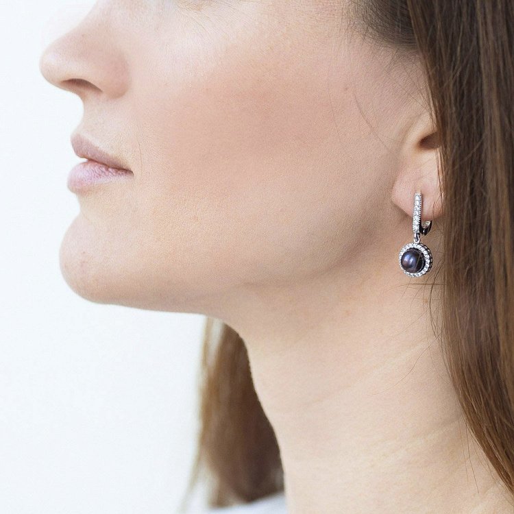 Золотые серьги с культивированным пресноводным жемчугом с02750ф от ювелирного магазина Оникс - 9