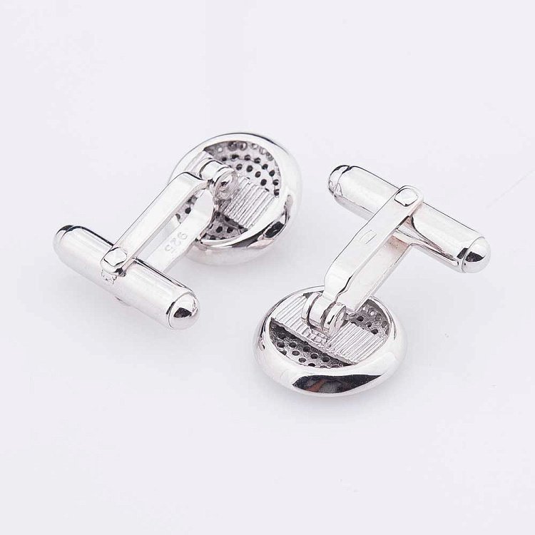 Запонки (родий, фианиты) 25052 от ювелирного магазина Оникс - 1