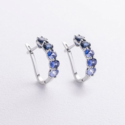 Золоті сережки з сапфірами сб0598sth