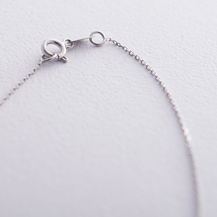 Двойное золотое колье с фианитом кол01523 от ювелирного магазина Оникс - 4