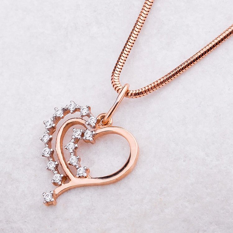 Підвіска "Серце" з фіанітами п01293 від ювелірного магазину Онікс