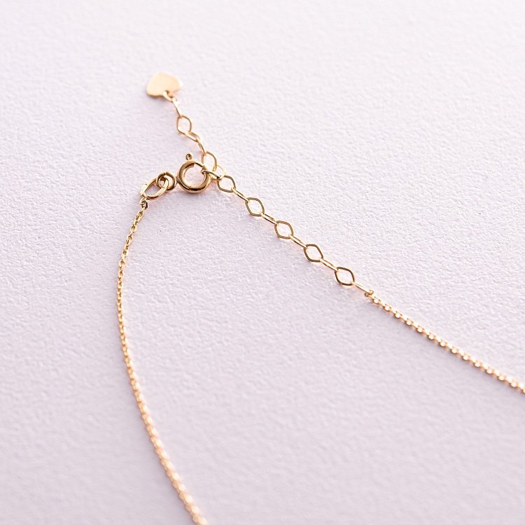 Золоте кольє - краватка "Українка" (сині та жовті фіаніти) кол02329 від ювелірного магазину Онікс - 4