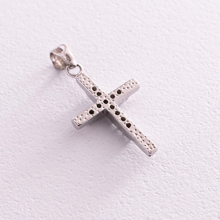 Серебряный крестик с фианитами 132060 от ювелирного магазина Оникс - 2