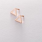 Золоті сережки-пусети "Трикутники" с06312 от ювелирного магазина Оникс - 12