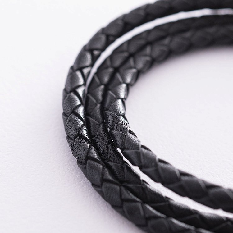 Шкіряний шнурок зі срібною застібкою (4 мм) 18451 від ювелірного магазину Онікс - 1