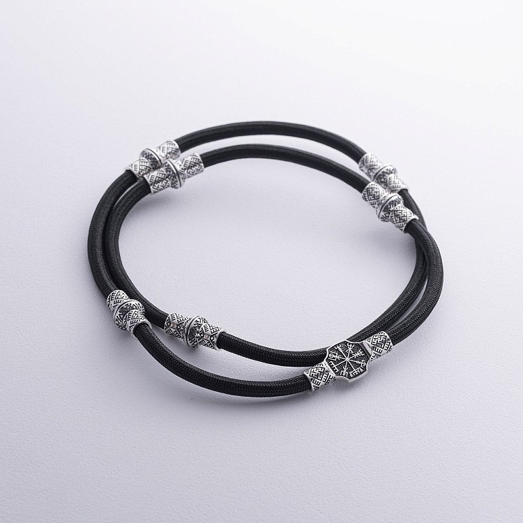 Шелковый шнурок "Вегвизир. Сварга" с серебряными вставками 985 от ювелирного магазина Оникс - 10