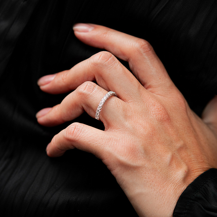 Золотое кольцо "Сердечки" с бриллиантами кб0514cha от ювелирного магазина Оникс - 3