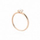 Золотое помолвочное кольцо с фианитом к04923 от ювелирного магазина Оникс