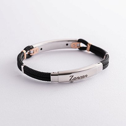 Чоловічий браслет з кевлара з чорною шпінеллю ZANCAN EXB787R-N №4