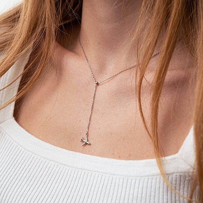 Срібне кольє "Літачок" 181187 №2