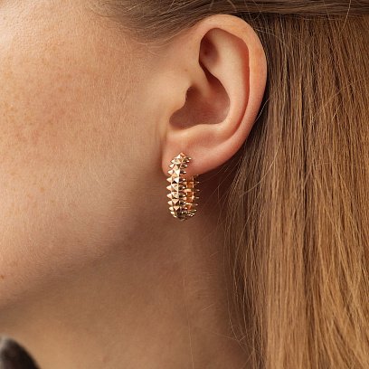 Серьги - кольца в красном золоте с08551 №3