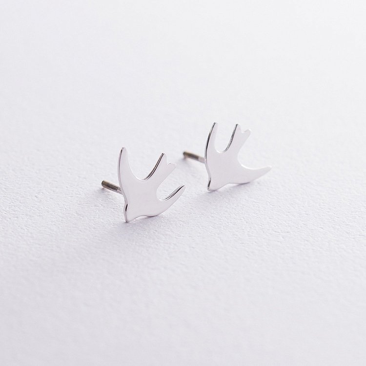 Золоті сережки-пусети "Ластівка" с06409 від ювелірного магазину Онікс