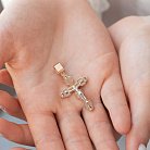 Золотой крест "Распятие" с бриллиантами 124292400 от ювелирного магазина Оникс - 1