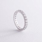 Кольцо с дорожкой камней в белом золоте (фианиты) к07390 от ювелирного магазина Оникс