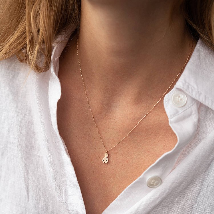 Колье "Мальчик" в красном золоте (фианит) кол02199 от ювелирного магазина Оникс - 1