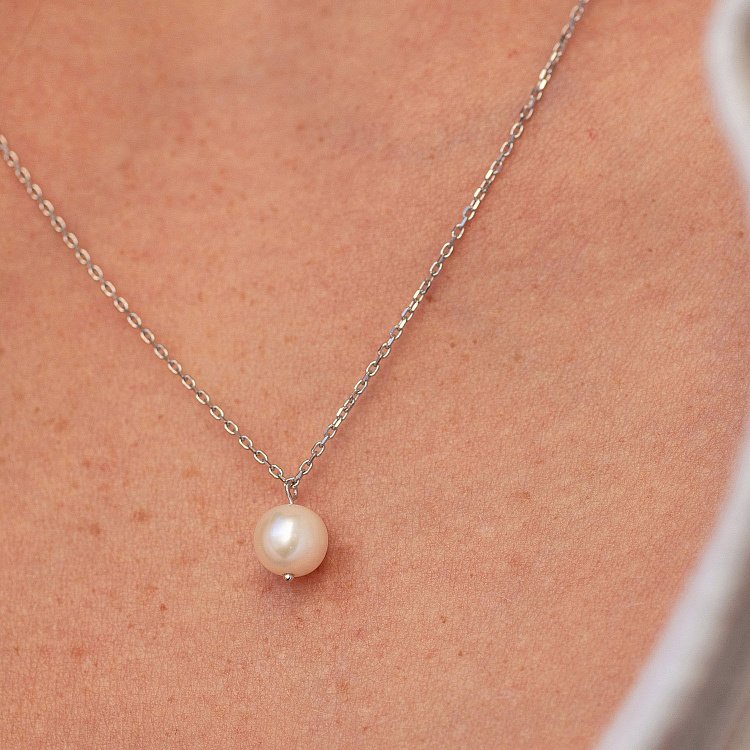 Кольє з перлиною (біле золото) кол02400 від ювелірного магазину Онікс - 8