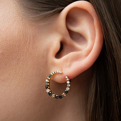 Сережки з діамантами (жовте золото) сб0608mi №5