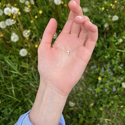 Колье с буквой "Т" в желтом золоте кол01164Т №7