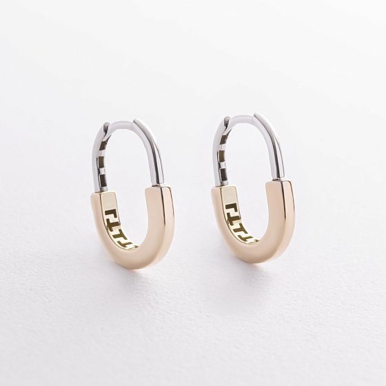 Сережки "Camilla" mini (жовте, біле золото) с09484