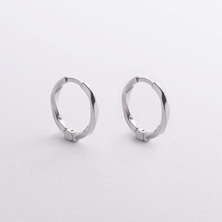 Срібні сережки - кільця 7341 від ювелірного магазину Онікс