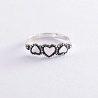 Серебряное кольцо "Сердечки" с чернением 112523 от ювелирного магазина Оникс