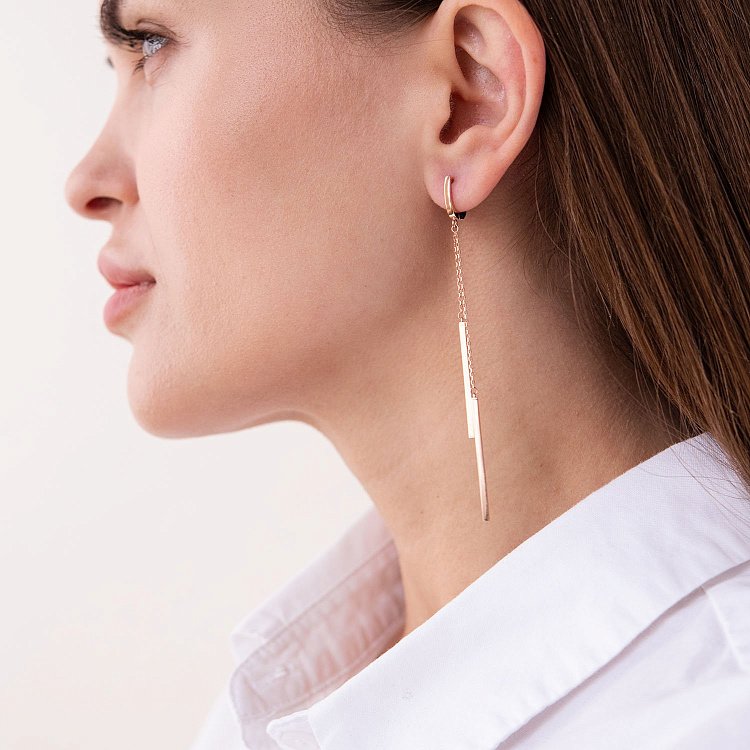 Золотые серьги "Шейла" с07391 от ювелирного магазина Оникс - 1