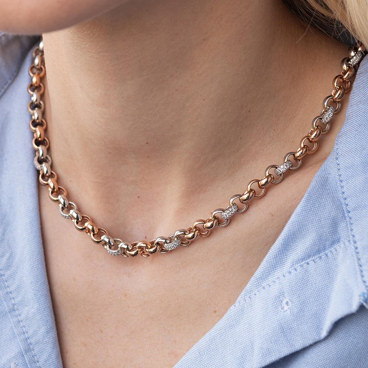 Золотое колье "Бриджит" с фианитами кол00797 от ювелирного магазина Оникс - 1