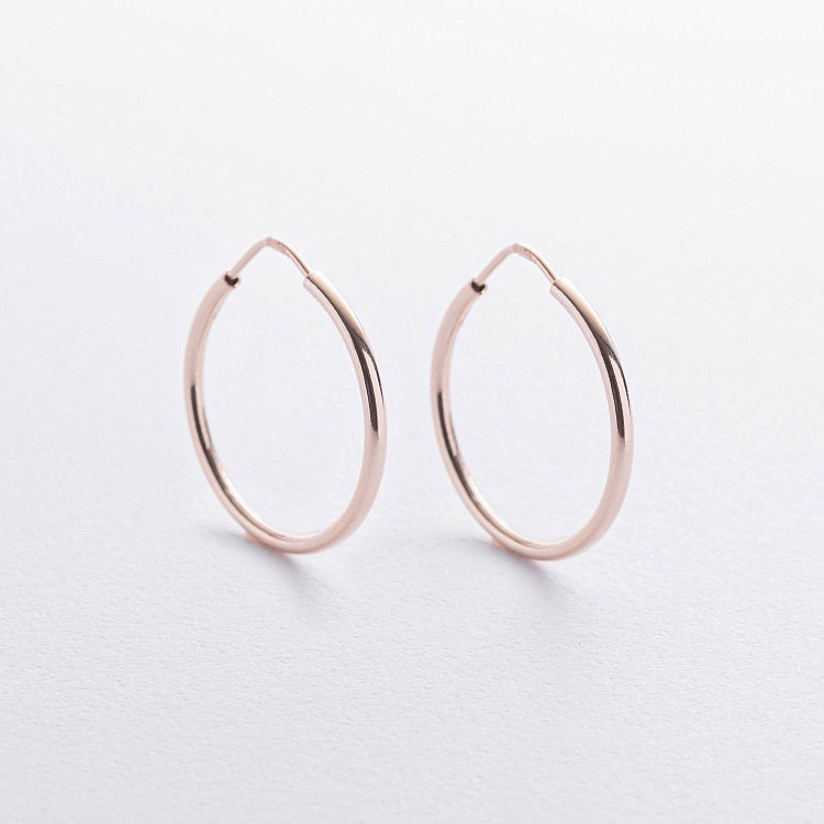 Сережки - кільця в червоному золоті с09223 від ювелірного магазину Онікс