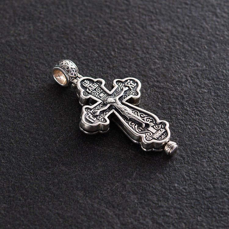 Серебряный Крестик - Мощевик с распятием 131677 от ювелирного магазина Оникс - 1