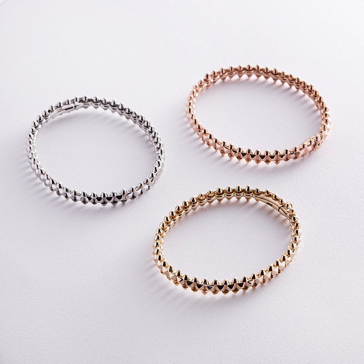 Жорсткий браслет "Тереза" в червоному золоті б04399 від ювелірного магазину Онікс - 5