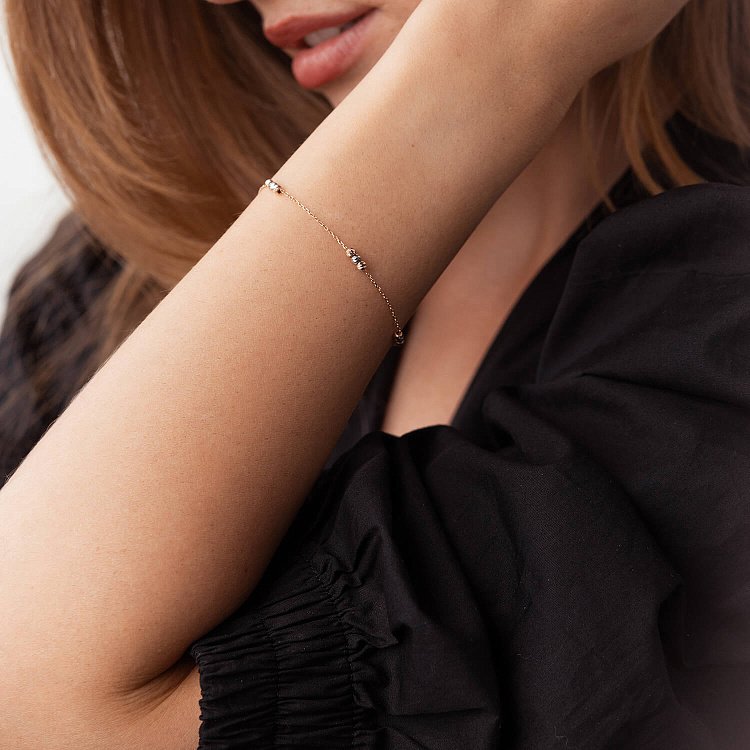 Золотий браслет "Кульки" б05108 від ювелірного магазину Онікс - 1