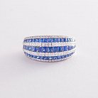 Золота каблучка з синіми сапфірами і діамантами R12484Saj от ювелирного магазина Оникс
