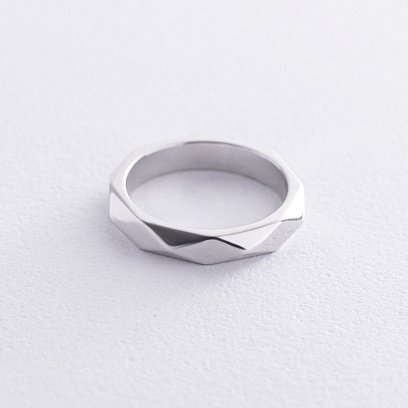 Обручальное кольцо "Грани" в белом золоте 236801100 №3