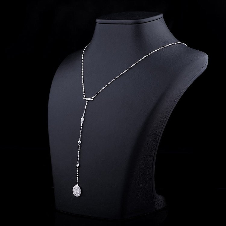 Серебряное колье с фианитами 18503 от ювелирного магазина Оникс - 3