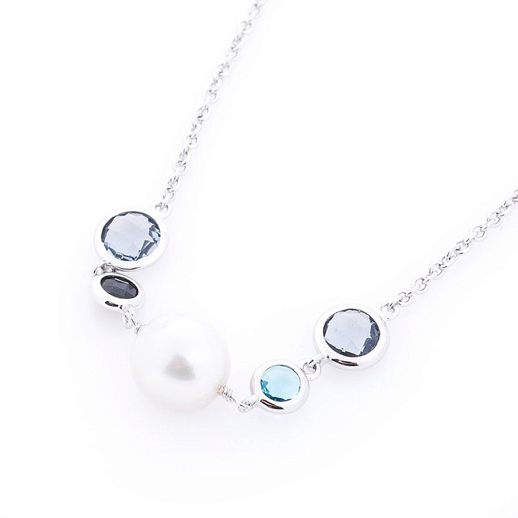 Срібні сережки (культ. прісн. перлини, фіаніт) 122345 від ювелірного магазину Онікс - 3