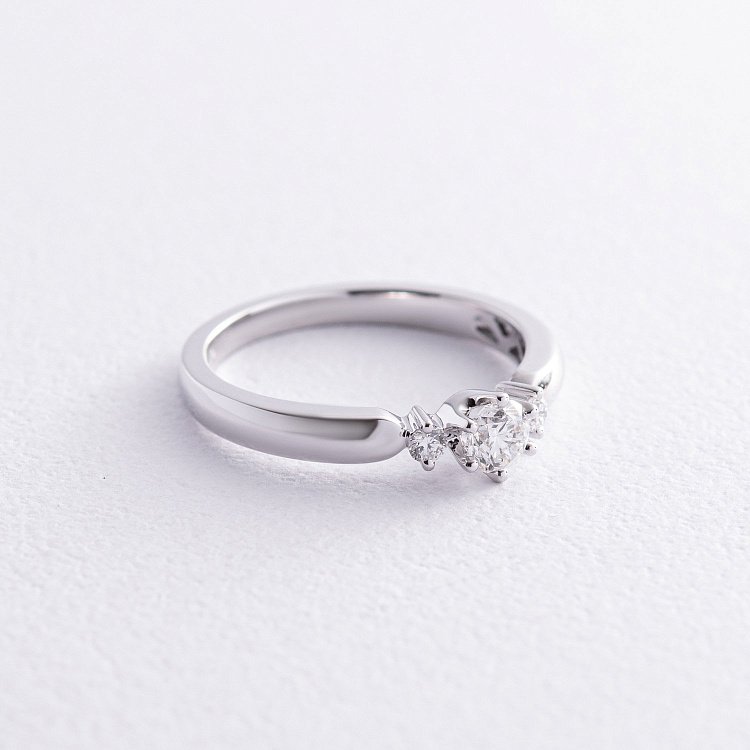 Каблучка в білому золоті з діамантами кб0491cha від ювелірного магазину Онікс - 2